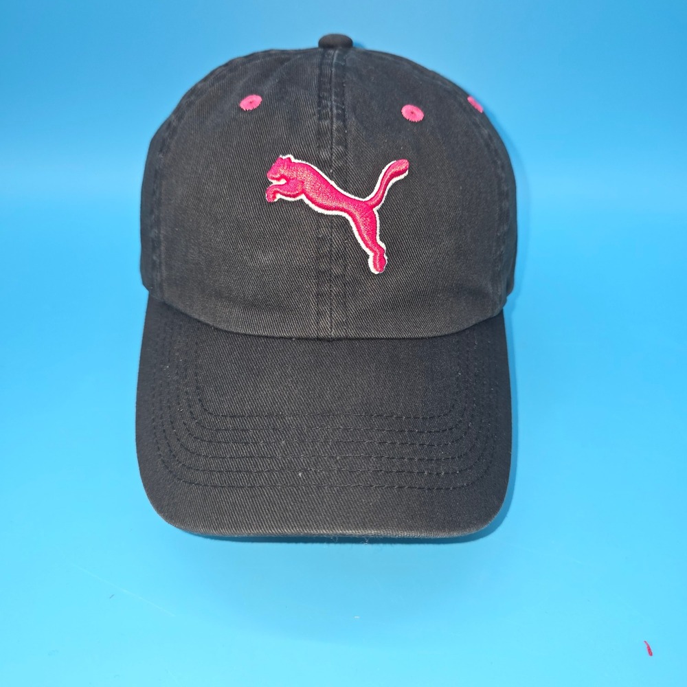 Puma Black Pink Embroidered‎ Logo Adjustable Baseball Cap One Size